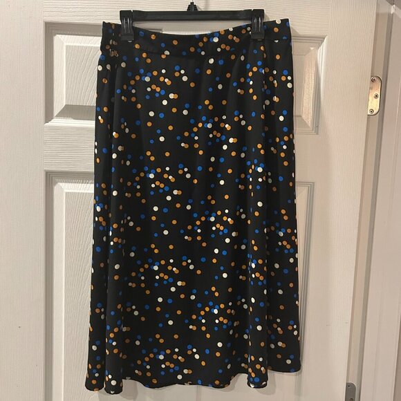NWT Multi Color Polka Dots Mdi Skirt  A Line Size XL Forever 21 Casual Coquette - Picture 9 of 13